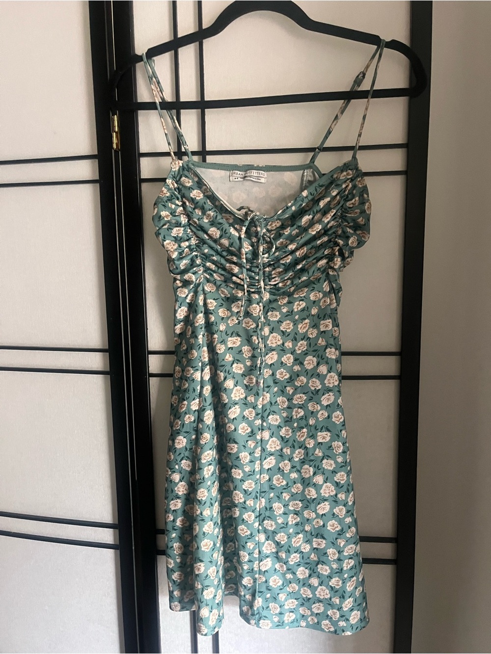 Urban Outfitters Teal Green Floral Slip Dress